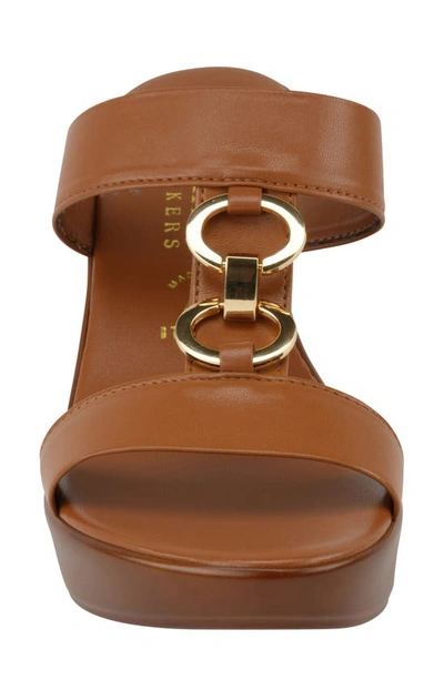 Shop Italian Shoemakers Valora H-band Wedge Sandal In Luggage