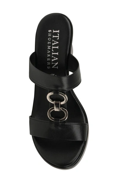 Shop Italian Shoemakers Valora H-band Wedge Sandal In Black
