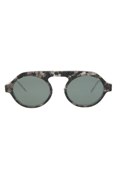 Shop Thom Browne 52mm Oval Sunglasses In Grey Tortoise