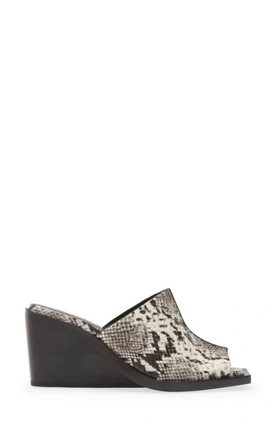 Rag & Bone Santiago Snakeskin Embossed Wedge Sandal In White Snake