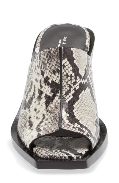 Rag & Bone Santiago Snakeskin Embossed Wedge Sandal In White Snake