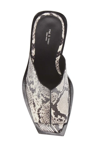 Rag & Bone Santiago Snakeskin Embossed Wedge Sandal In White Snake