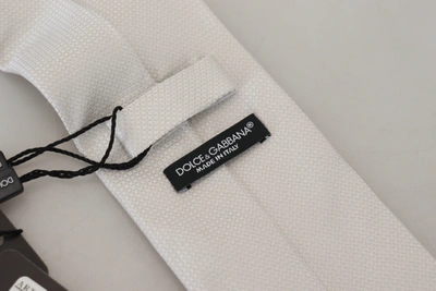 Shop Dolce & Gabbana Off White Silk Patterned Narrow Mens Neckmen's Men's Tie