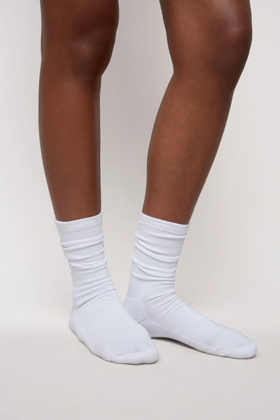 Shop Danielle Guizio Ny Crew Socks In Cream