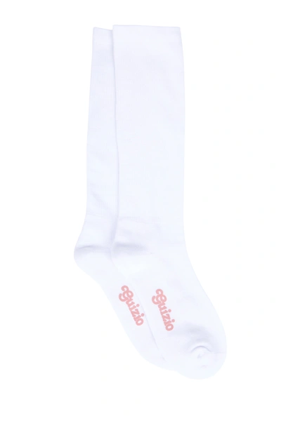 Shop Danielle Guizio Ny Crew Socks In Cream