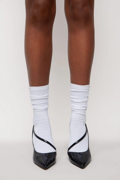 Shop Danielle Guizio Ny Crew Socks In Cream