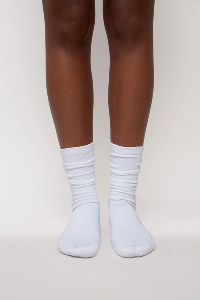 Shop Danielle Guizio Ny Crew Socks In Cream