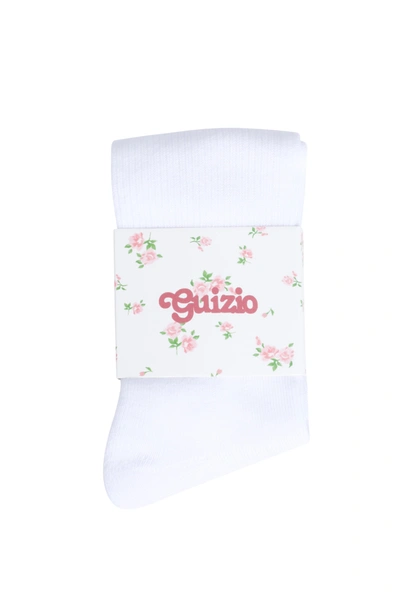 Shop Danielle Guizio Ny Crew Socks In Cream