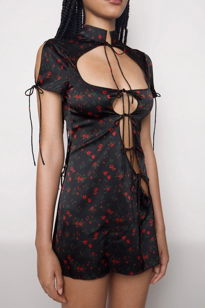 Shop Danielle Guizio Ny Cut-out Tie Babydoll Dress In Petite Rose