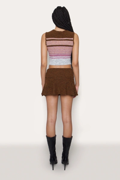 Shop Danielle Guizio Ny Heart Scallop Mini Skirt In Cocoa