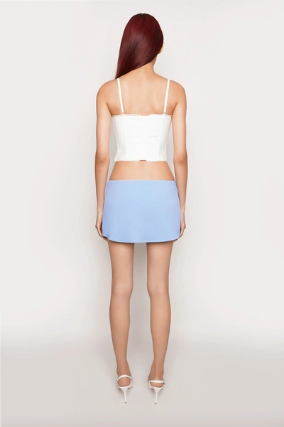 Shop Danielle Guizio Ny Micro Mini Stretch Skirt In Baby Blue
