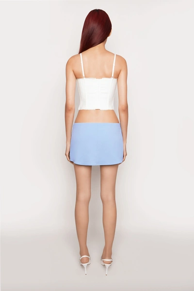 Danielle Guizio Ny Micro Mini Stretch Skirt In Baby Blue