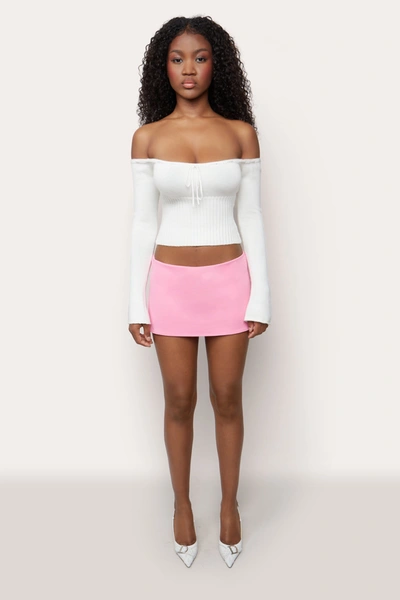 Shop Danielle Guizio Ny Micro Mini Stretch Skirt In Sweet Pink