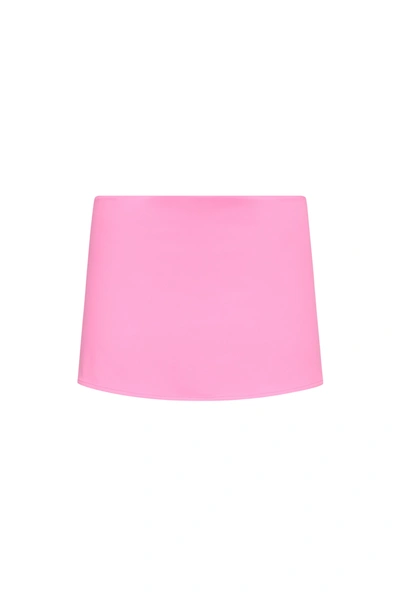 Danielle Guizio Ny Micro Mini Stretch Skirt In Sweet Pink
