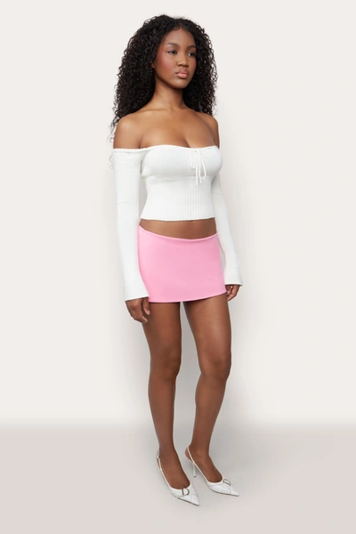 Danielle Guizio Ny Micro Mini Stretch Skirt In Sweet Pink
