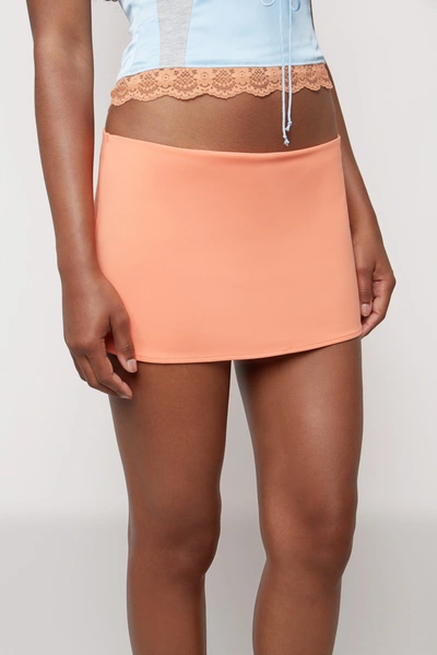 Shop Danielle Guizio Ny Micro Mini Stretch Skirt In Tangerine