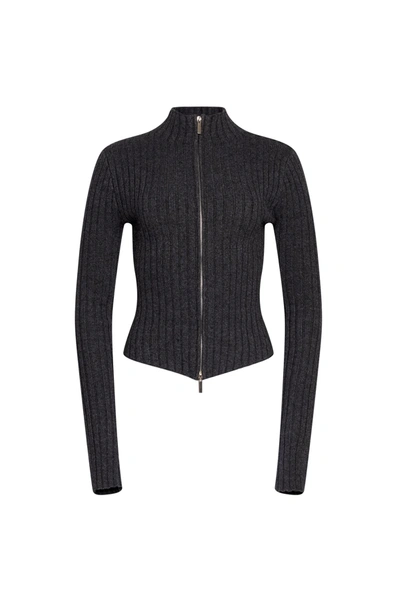 Shop Danielle Guizio Ny Nell Zip Up In Charcoal