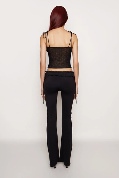Danielle Guizio Ny Ruched Chiffon Knit Tank In Black