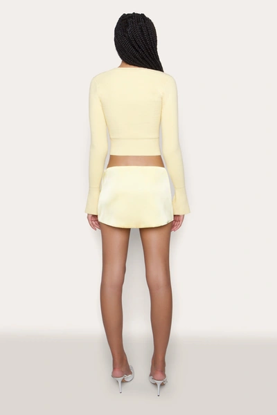 Shop Danielle Guizio Ny Satin Mini Skirt In Pale Yellow