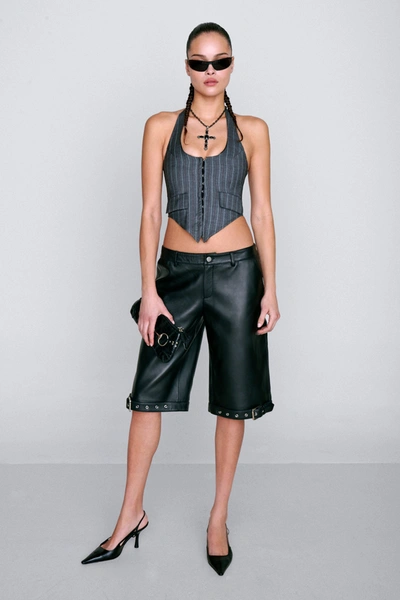 Shop Fw23 Clay Short In Black Leather