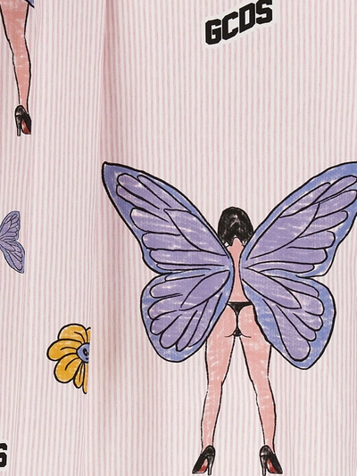 Shop Gcds Butterfly Shirt, Blouse Pink