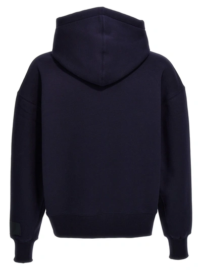 Shop Ami Alexandre Mattiussi Cotton Hoodie Sweatshirt Blue