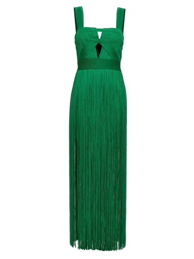 Shop Herve Leger Fringed Dress Dresses Green