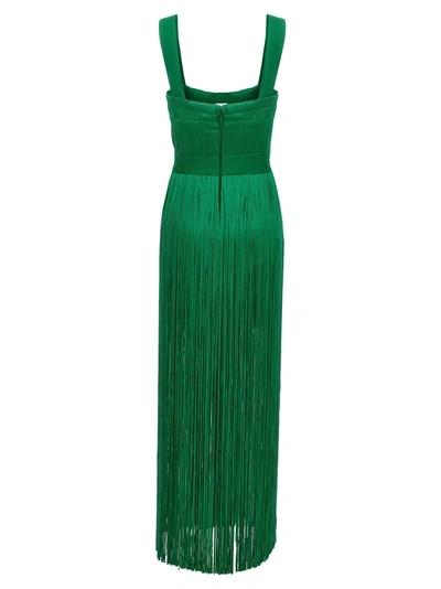Shop Herve Leger Fringed Dress Dresses Green