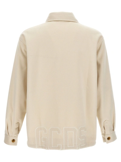 Shop Gcds Logo Embroidery Jacket Casual Jackets, Parka White