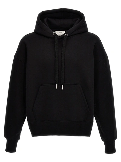 Shop Ami Alexandre Mattiussi Cotton Hoodie Sweatshirt Black