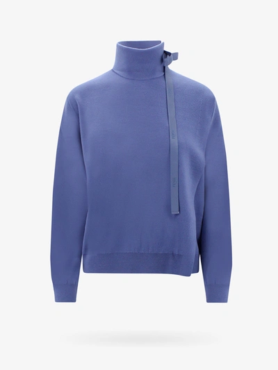 Shop Fendi Woman Sweater Woman Blue Knitwear