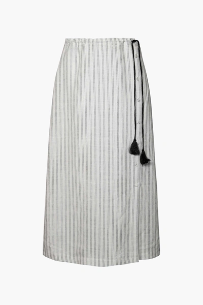 Shop Altuzarra Spring Summer 22 'echo' Skirt In Ivory/blk Double Stripe