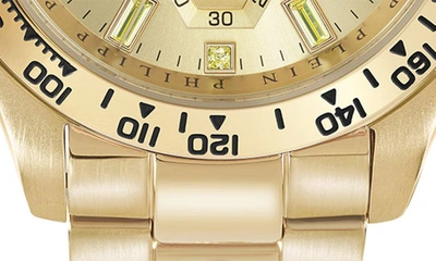 Shop Philipp Plein Nobile Chronograph Bracelet Watch, 43mm In Yellow Gold