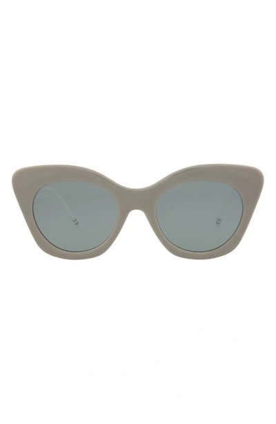 Shop Thom Browne 52mm Cat Eye Sunglasses In Grey White