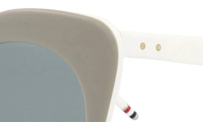 Shop Thom Browne 52mm Cat Eye Sunglasses In Grey White