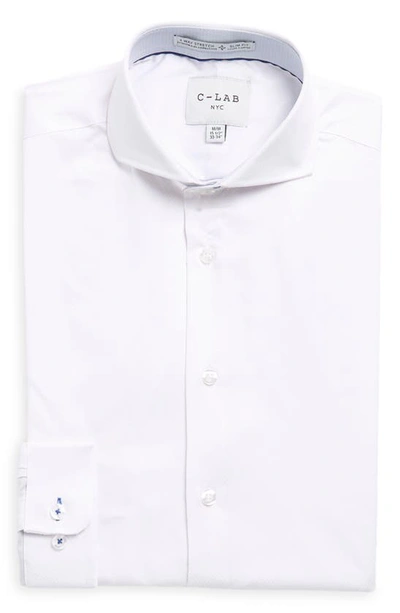 Shop C-lab Nyc Four-way Stretch Dress Shirt In 01 White