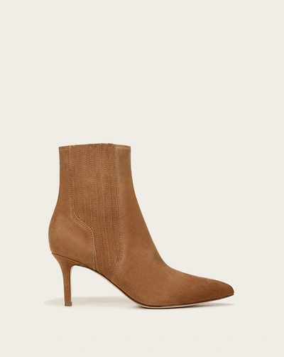 Shop Veronica Beard Lisa Suede Mid-heel Bootie In Hazelwood