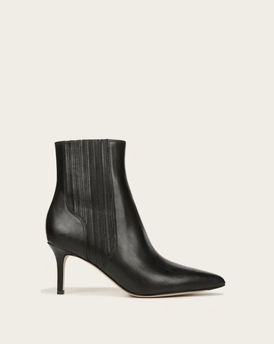 Shop Veronica Beard Lisa Leather Mid-heel Bootie In Black