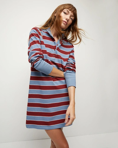 Shop Veronica Beard Cenda Rugby-striped Mini Dress In Oxford Blue Multi