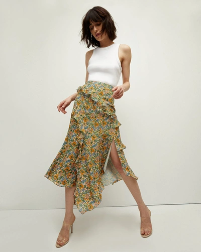 Shop Veronica Beard Eleonora Floral-print Skirt In Multi