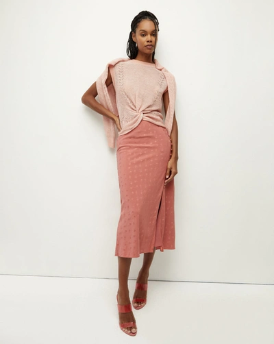 Shop Veronica Beard Franconia Silk Jacquard Skirt In Faded Rose