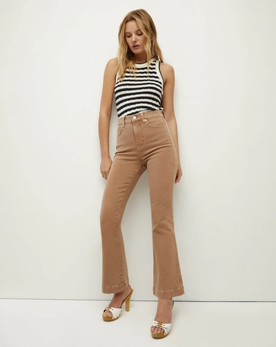 Shop Veronica Beard Carson Kick-flare Jean In Tan Sierra