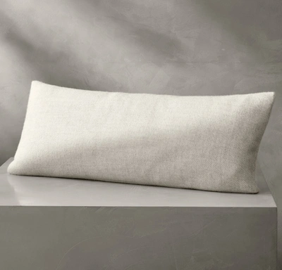 Boll & Branch Organic Reserve Alpaca Pin Check Pillow Cover In Ivory/pewter