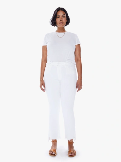 Shop Mother The Insider Crop Step Fray Fairest Of Them All Jeans In White