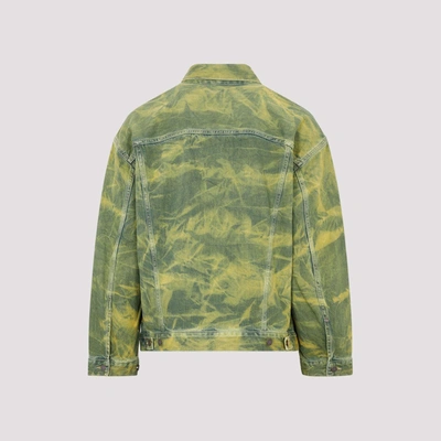Shop Acne Studios Oversized Fit Denim Jacket In Green