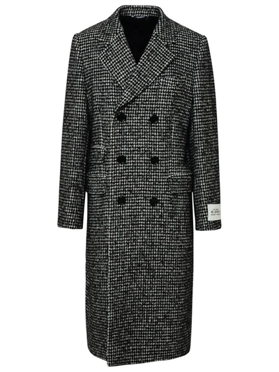 Shop Dolce & Gabbana Two-tone Wool Blend Coat In Black