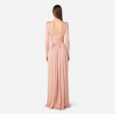 Shop Elisabetta Franchi Dress In Nude &amp; Neutrals