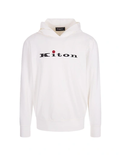 Shop Kiton Logo Hoodie In White