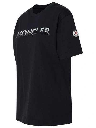 Shop Moncler T-shirt Logo Writing In Black