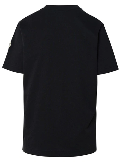 Shop Moncler T-shirt Logo Writing In Black